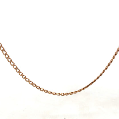 9ct yellow gold chain weighing 15.8g, featuring a detailed link design, from Reeves and Sons.