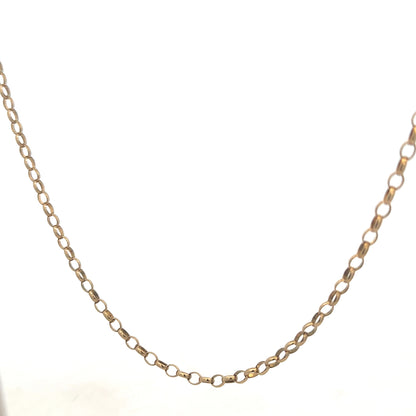 9ct yellow gold belcher chain weighing 10.2g, featuring a classic linked design from Reeves and Sons.