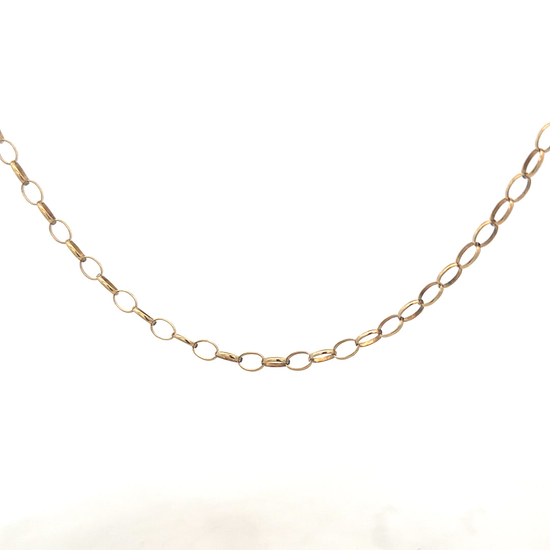9ct yellow gold belcher chain 5.6g (sh26885b)