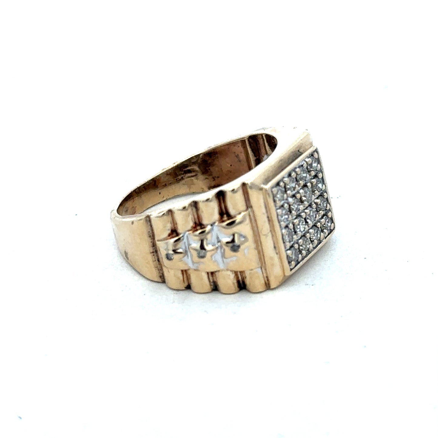 9ct yellow gold diamond ring size T (sh26828b)
