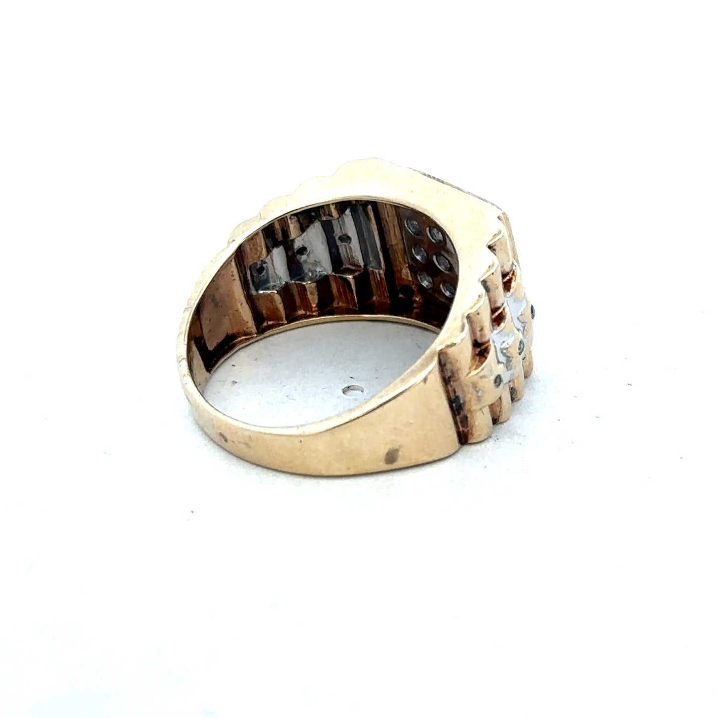 9ct yellow gold diamond ring size T (sh26828b)