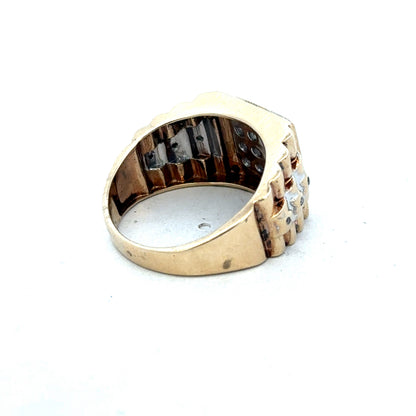 9ct yellow gold diamond ring size T (sh26828b)