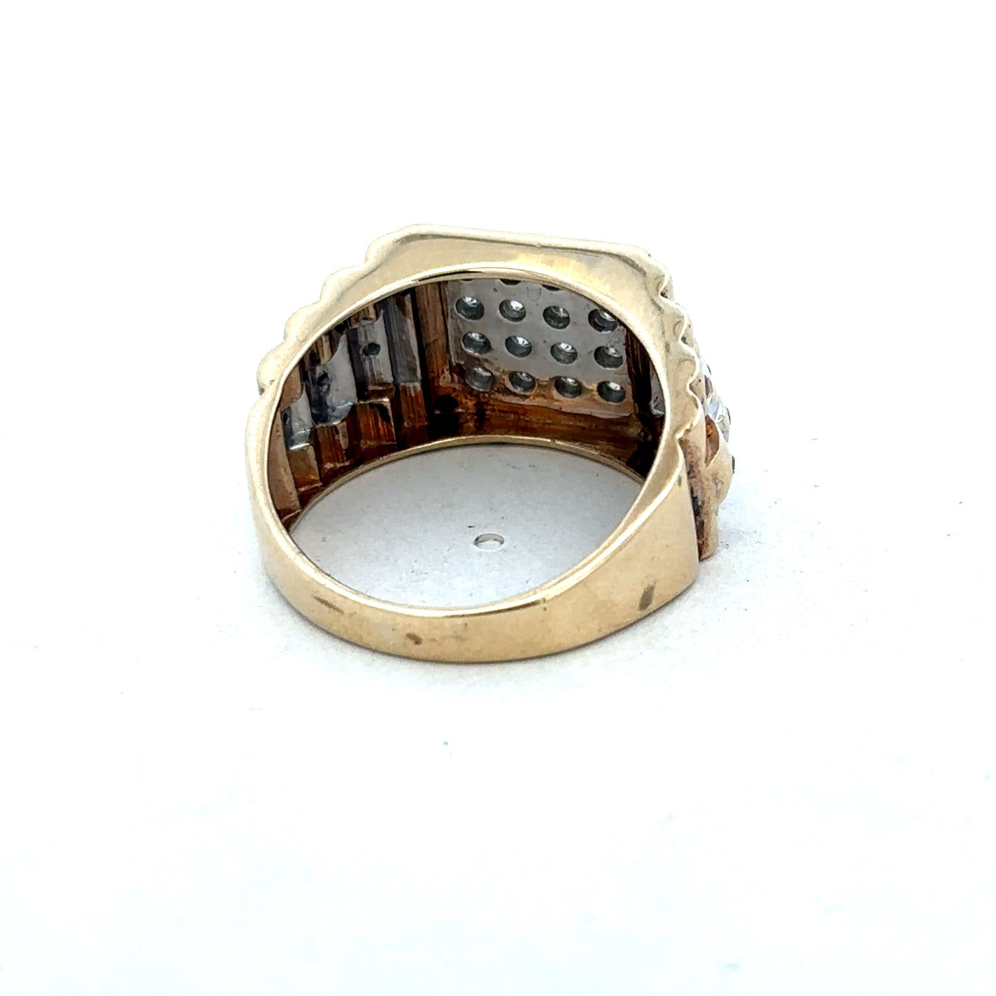 9ct yellow gold diamond ring size T (sh26828b)