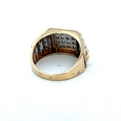 9ct yellow gold diamond ring size T (sh26828b)