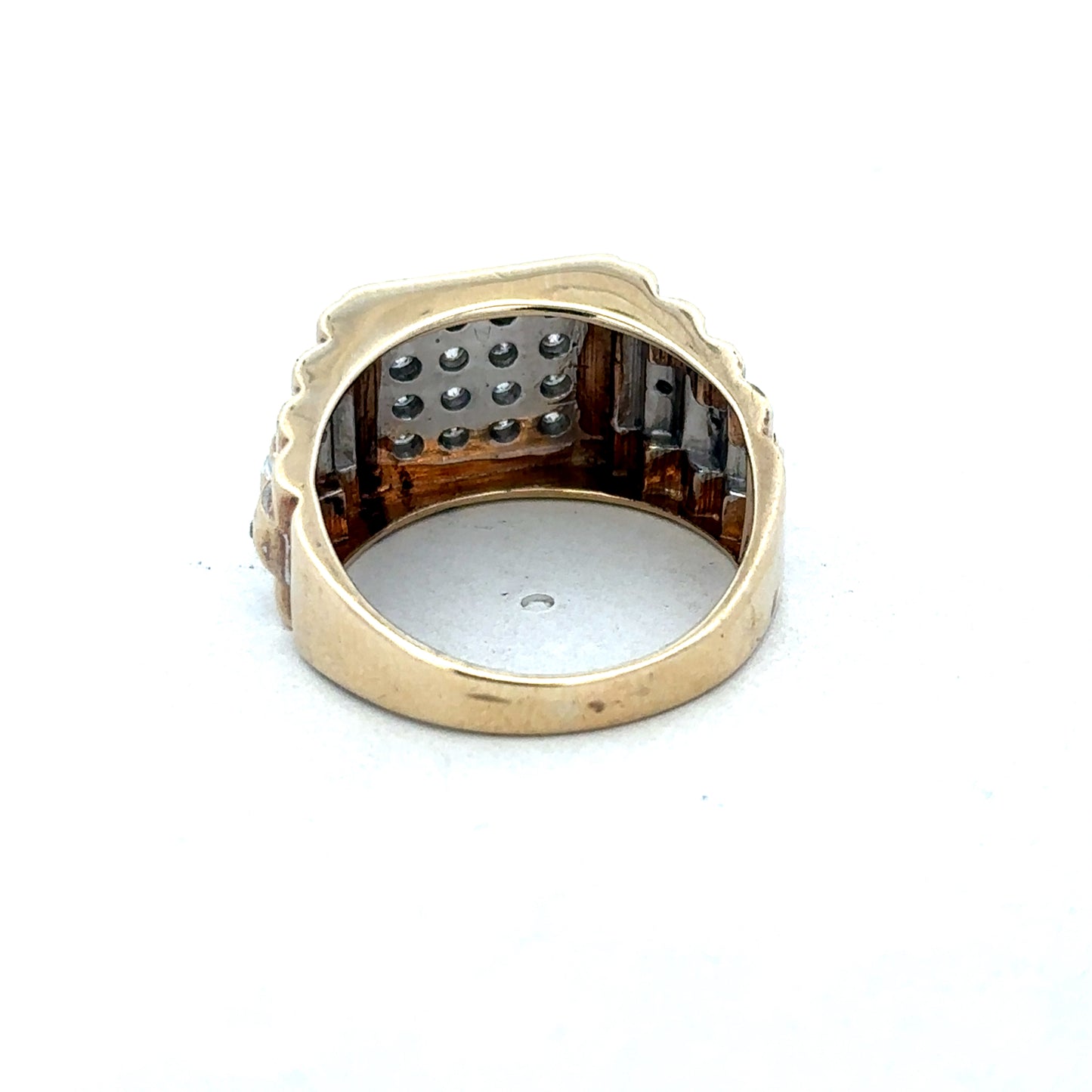 9ct yellow gold diamond ring size T (sh26828b)