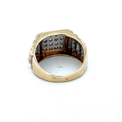 9ct yellow gold diamond ring size T (sh26828b)