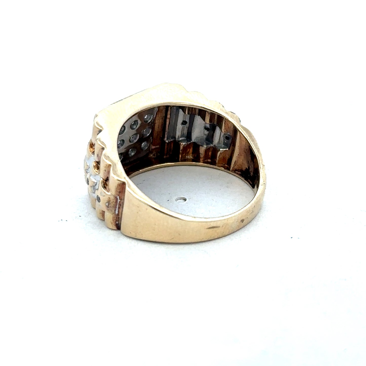 9ct yellow gold diamond ring size T (sh26828b)