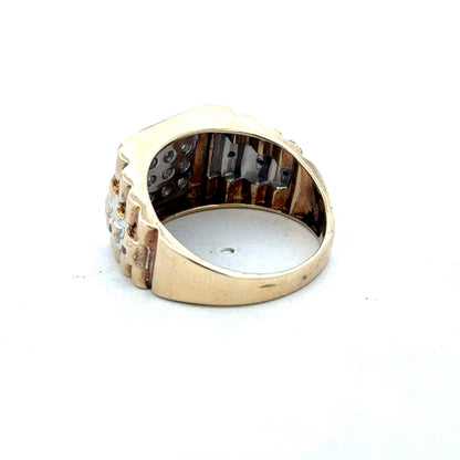 9ct yellow gold diamond ring size T (sh26828b)
