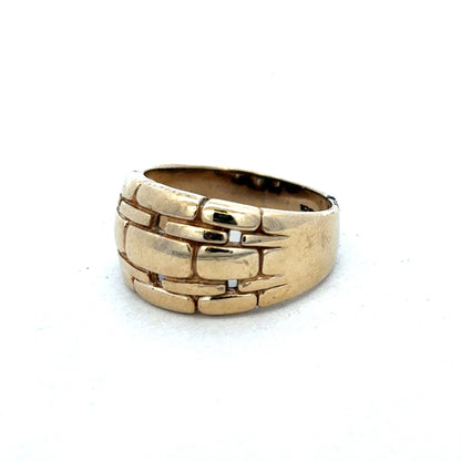 9ct yellow gold ring size Q1/2 (sh26908b)