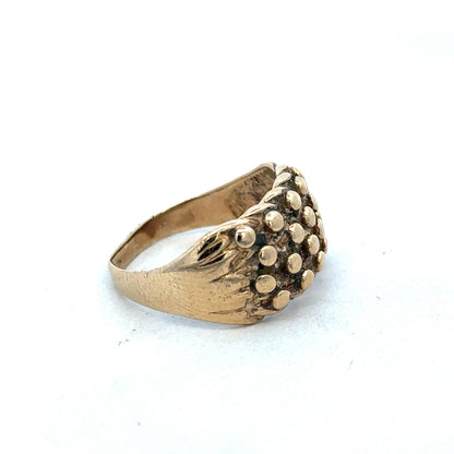 9ct yellow gold keeper ring size R (sh26835b)