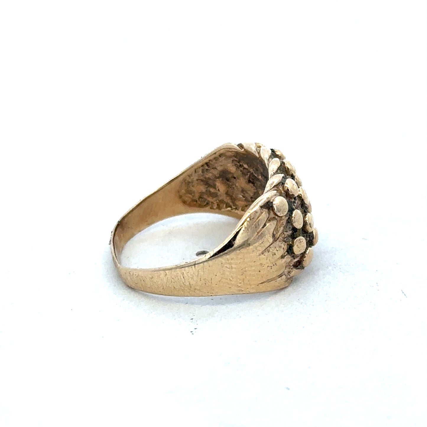 9ct yellow gold keeper ring size R (sh26835b)