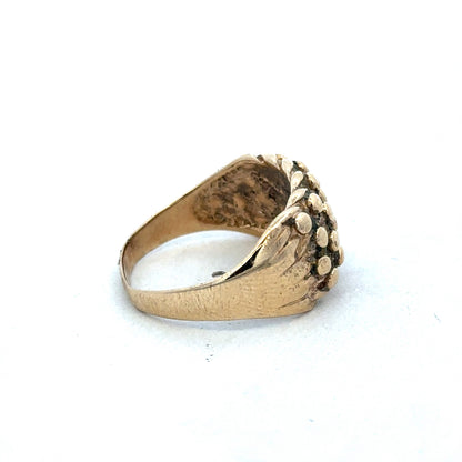 9ct yellow gold keeper ring size R (sh26835b)