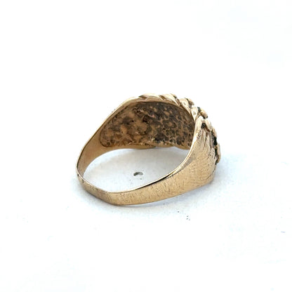 9ct yellow gold keeper ring size R (sh26835b)