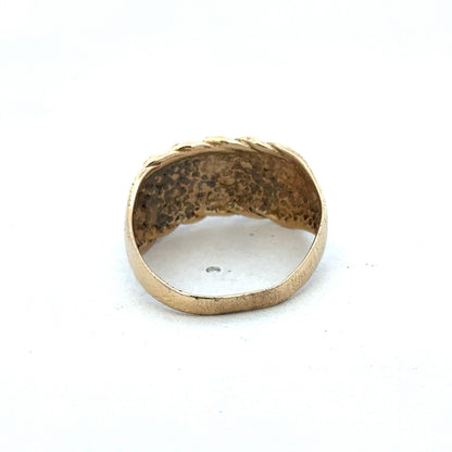 9ct yellow gold keeper ring size R (sh26835b)