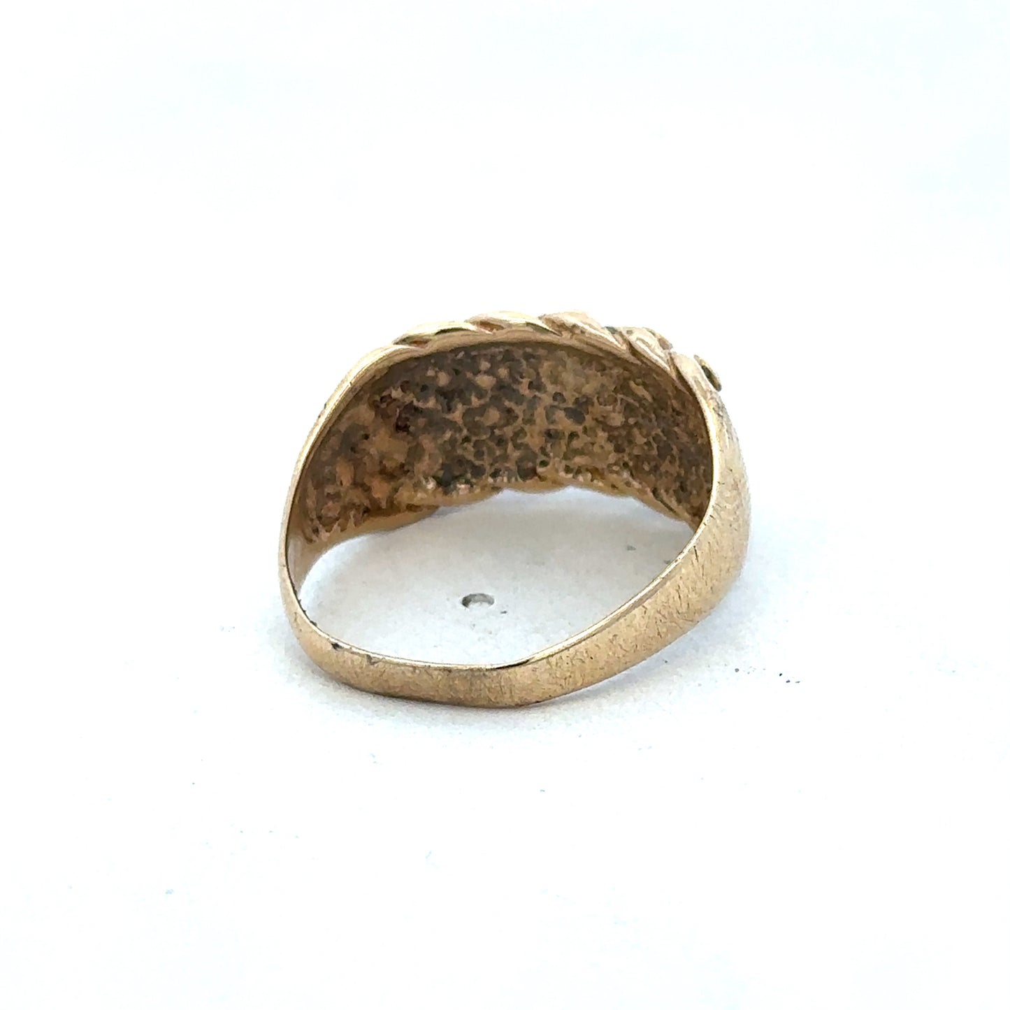 9ct yellow gold keeper ring size R (sh26835b)