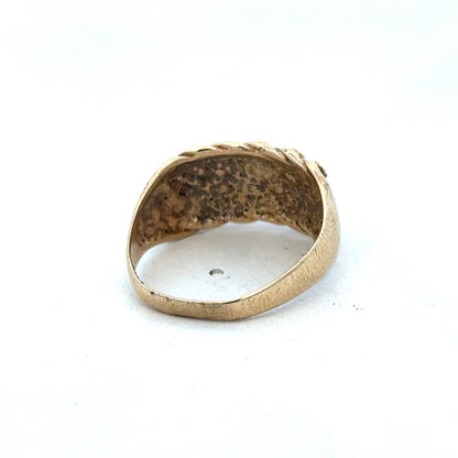 9ct yellow gold keeper ring size R (sh26835b)