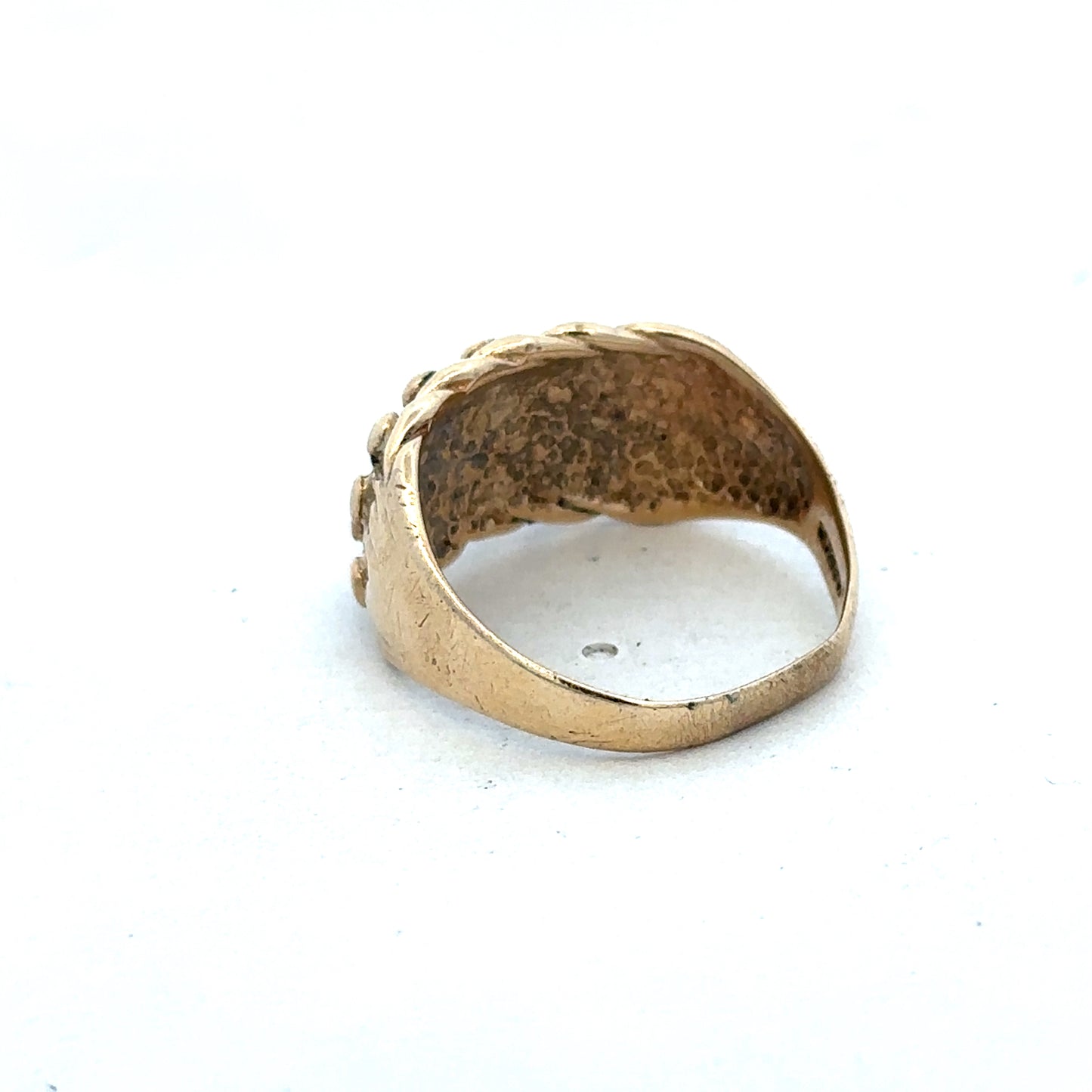 9ct yellow gold keeper ring size R (sh26835b)
