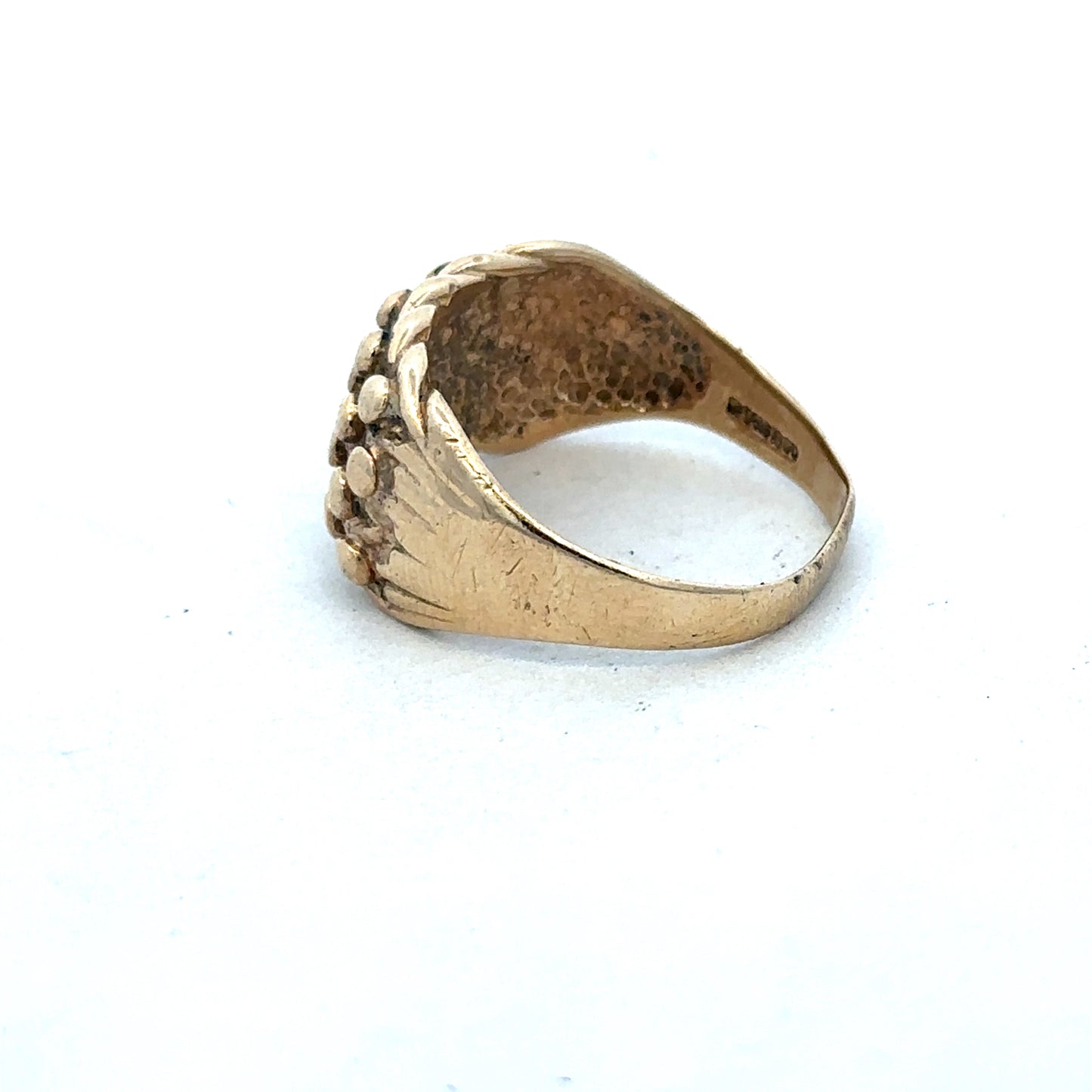 9ct yellow gold keeper ring size R (sh26835b)