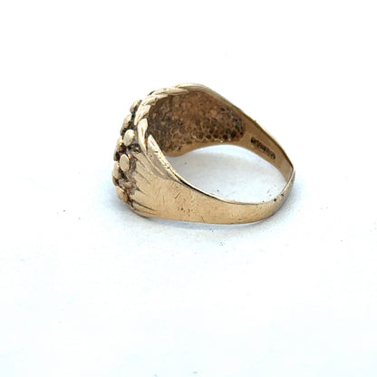 9ct yellow gold keeper ring size R (sh26835b)