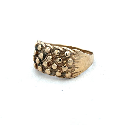 9ct yellow gold keeper ring size R (sh26835b)