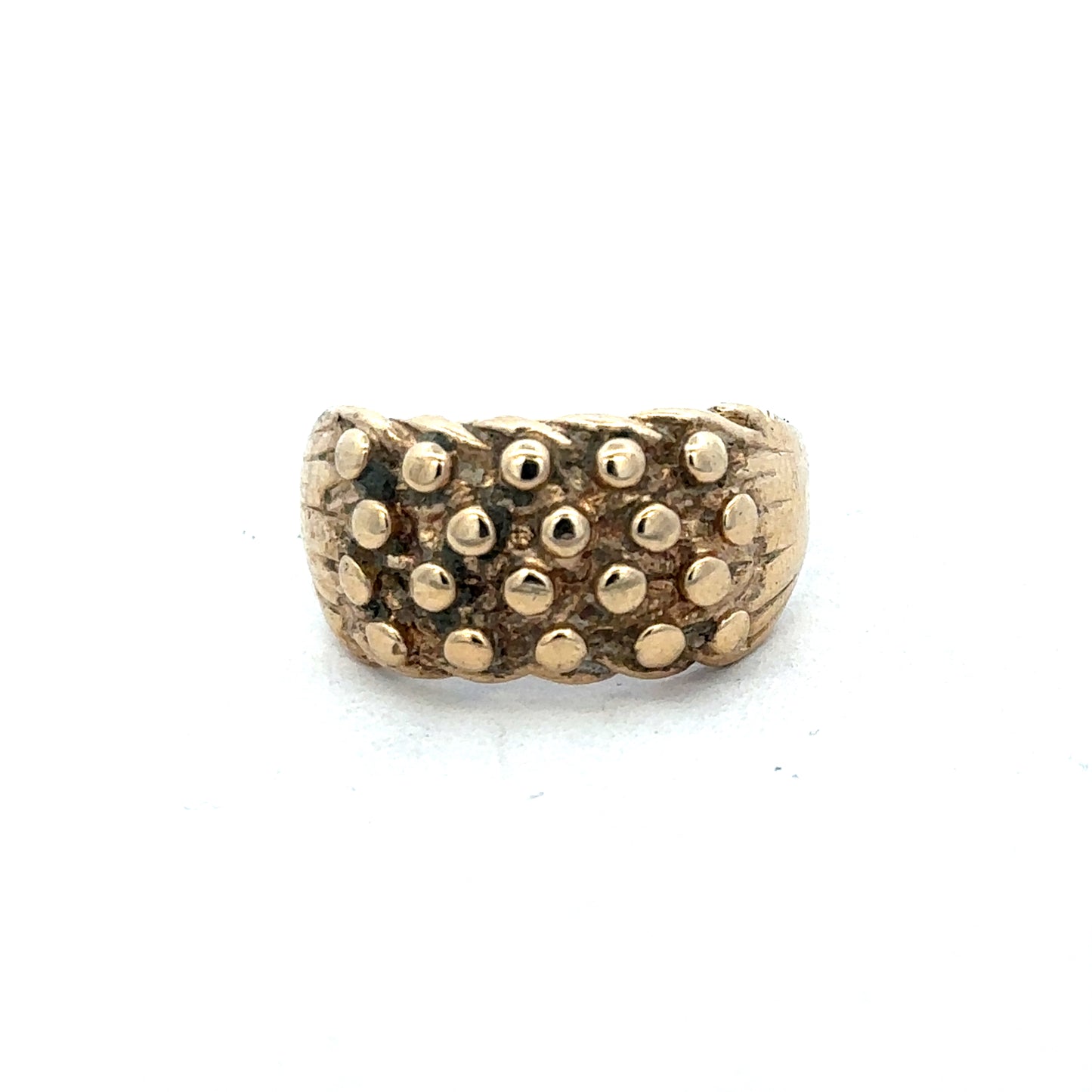 9ct yellow gold keeper ring size R (sh26835b)