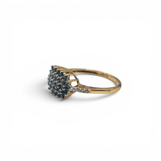 9ct yellow gold diamond ring by Reeves and Sons featuring a sparkling diamond gemstone and elegant design.