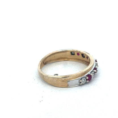 9ct yellow gold ruby and diamond ring sh25195l