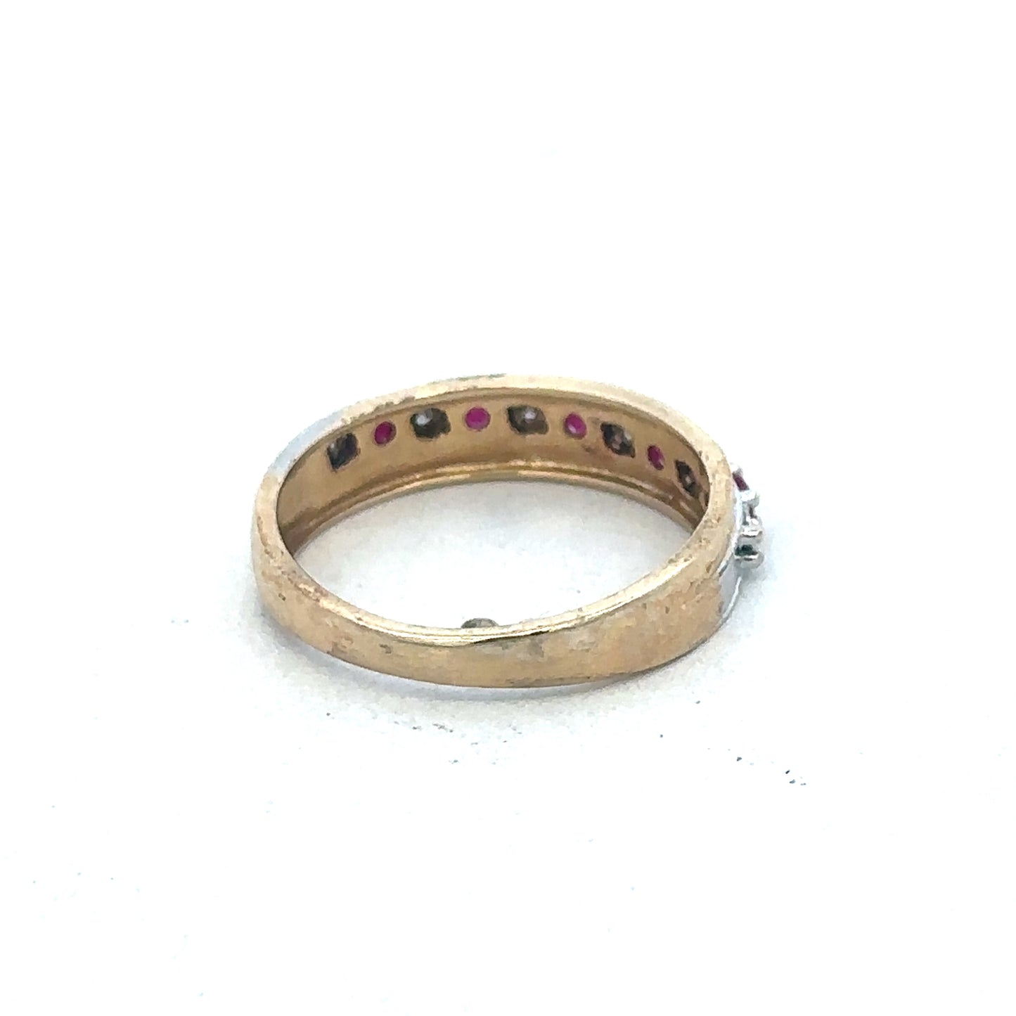 9ct yellow gold ruby and diamond ring sh25195l
