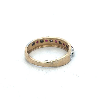 9ct yellow gold ruby and diamond ring sh25195l