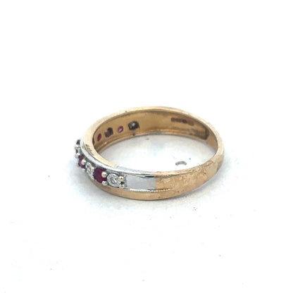 9ct yellow gold ruby and diamond ring sh25195l