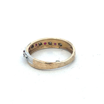 9ct yellow gold ruby and diamond ring sh25195l