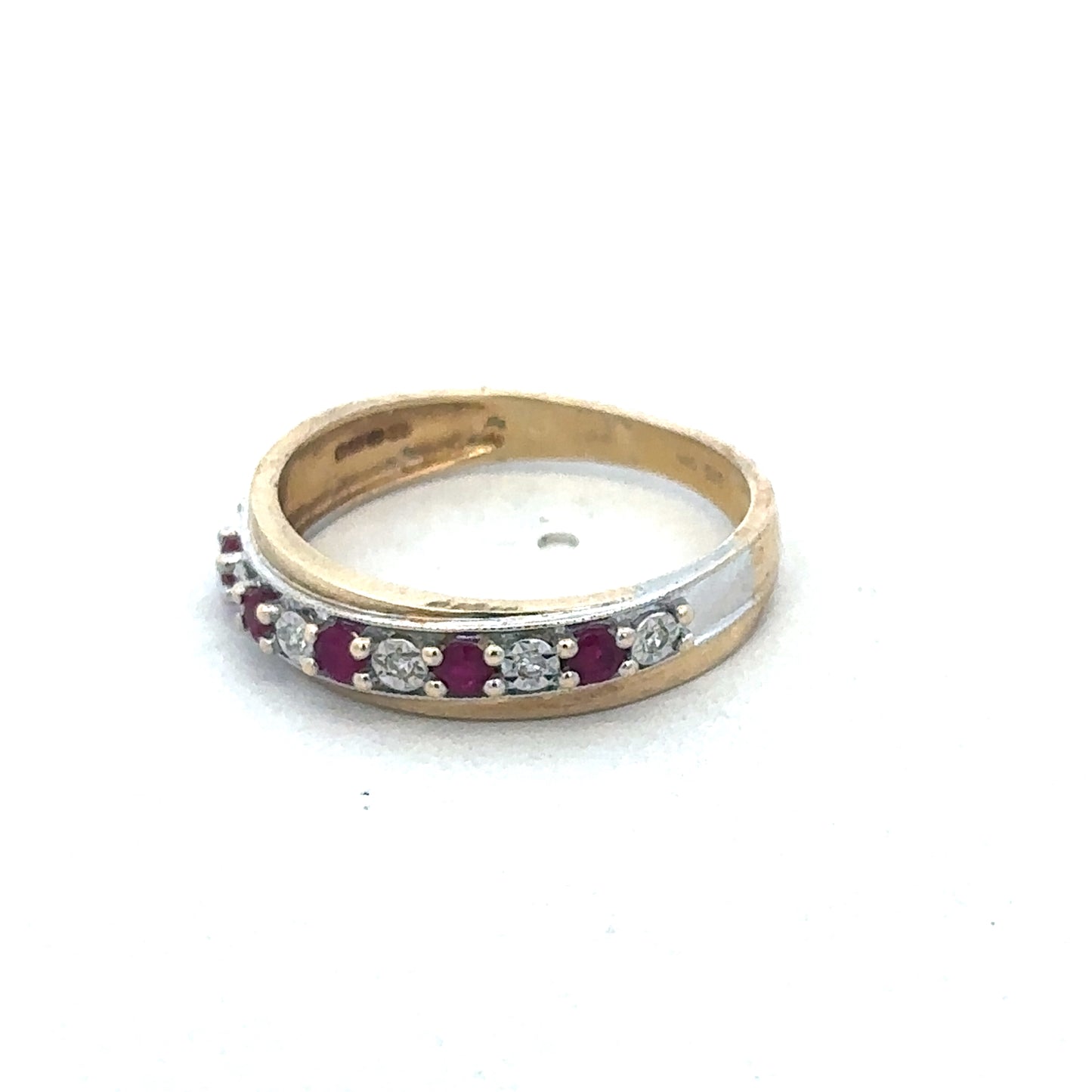 9ct yellow gold ruby and diamond ring sh25195l