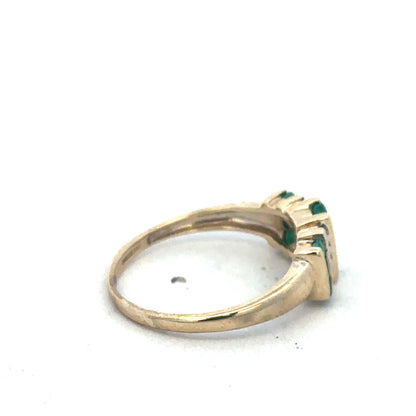 9ct yellow gold Emerald and diamond ring sh26971b