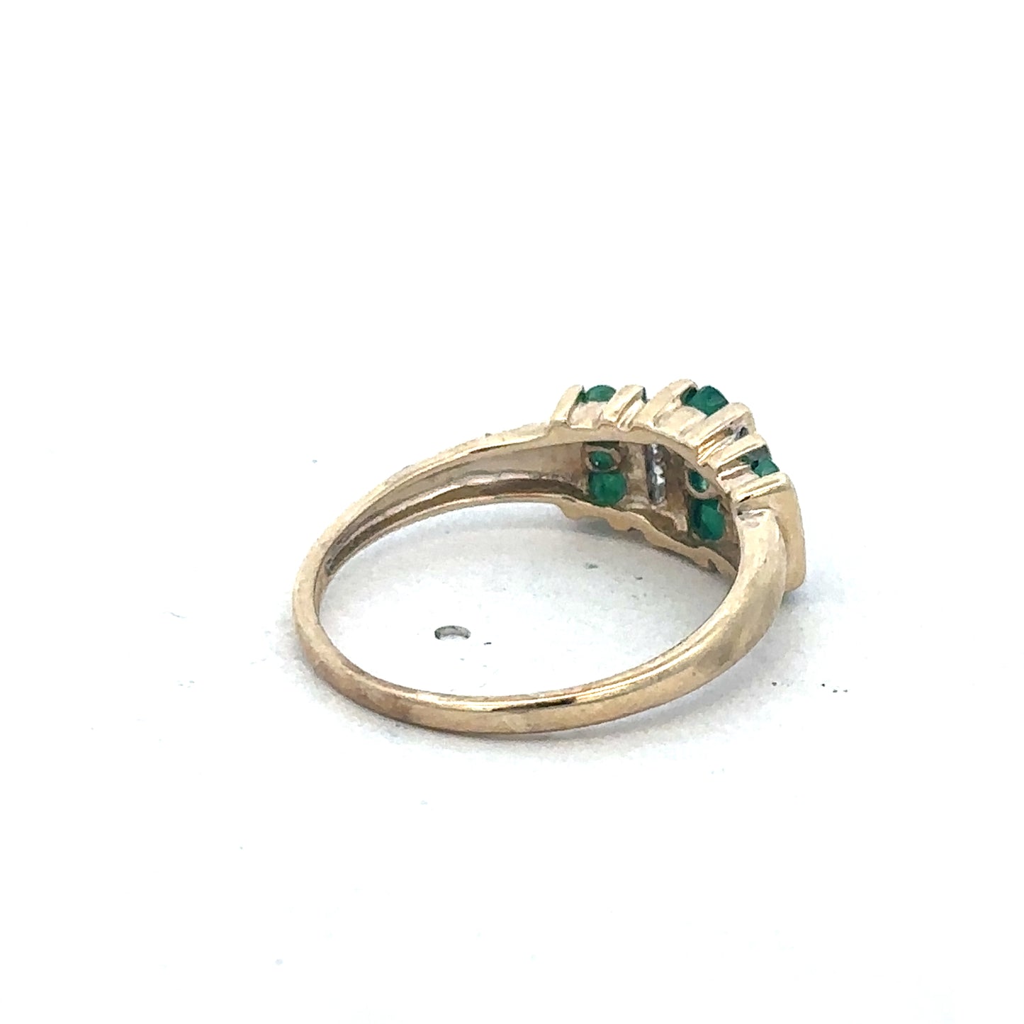 9ct yellow gold Emerald and diamond ring sh26971b