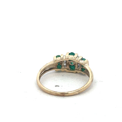 9ct yellow gold Emerald and diamond ring sh26971b