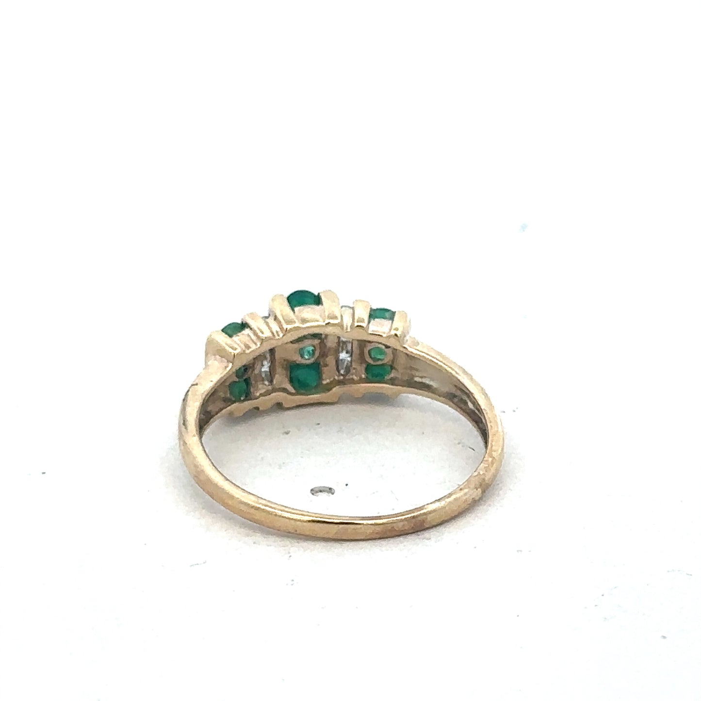 9ct yellow gold Emerald and diamond ring sh26971b