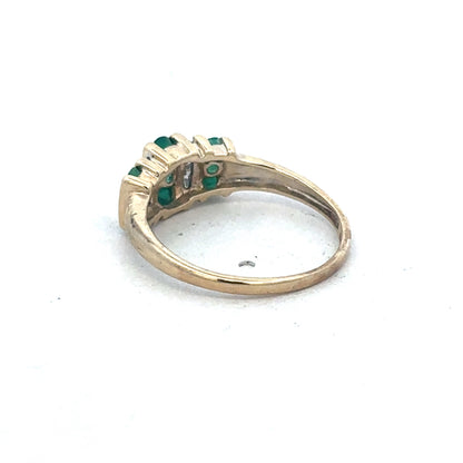 9ct yellow gold Emerald and diamond ring sh26971b