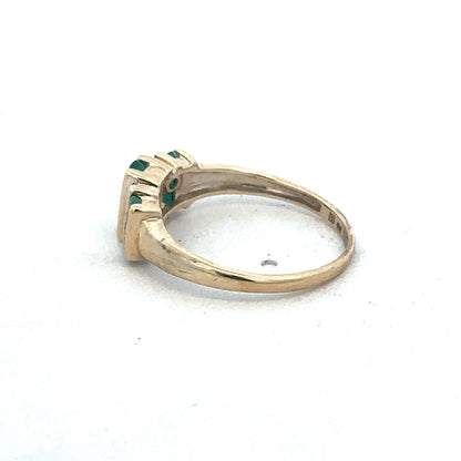 9ct yellow gold Emerald and diamond ring sh26971b