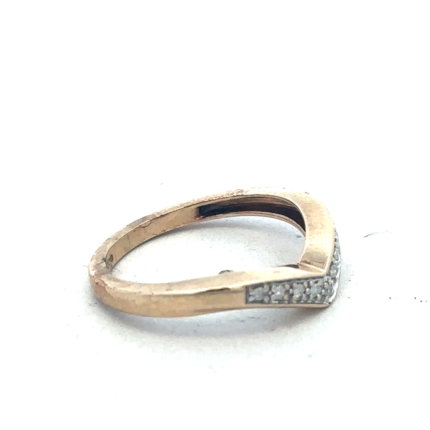 9ct yellow gold diamond wishbone ring sh26774b