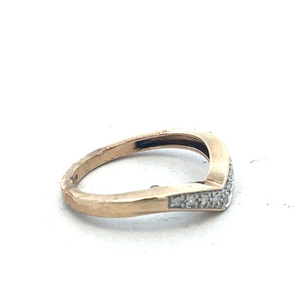 9ct yellow gold diamond wishbone ring sh26774b