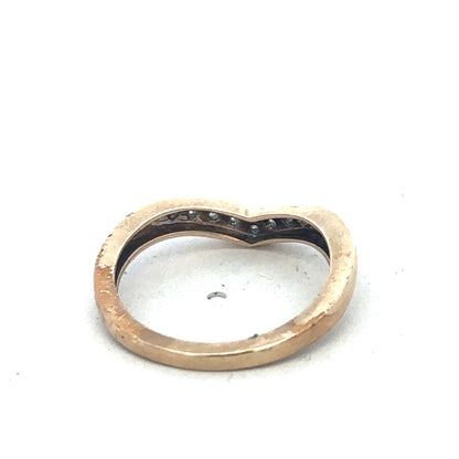 9ct yellow gold diamond wishbone ring sh26774b