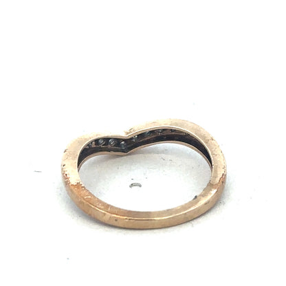 9ct yellow gold diamond wishbone ring sh26774b
