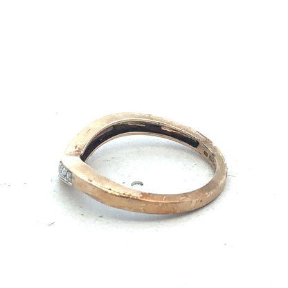 9ct yellow gold diamond wishbone ring sh26774b