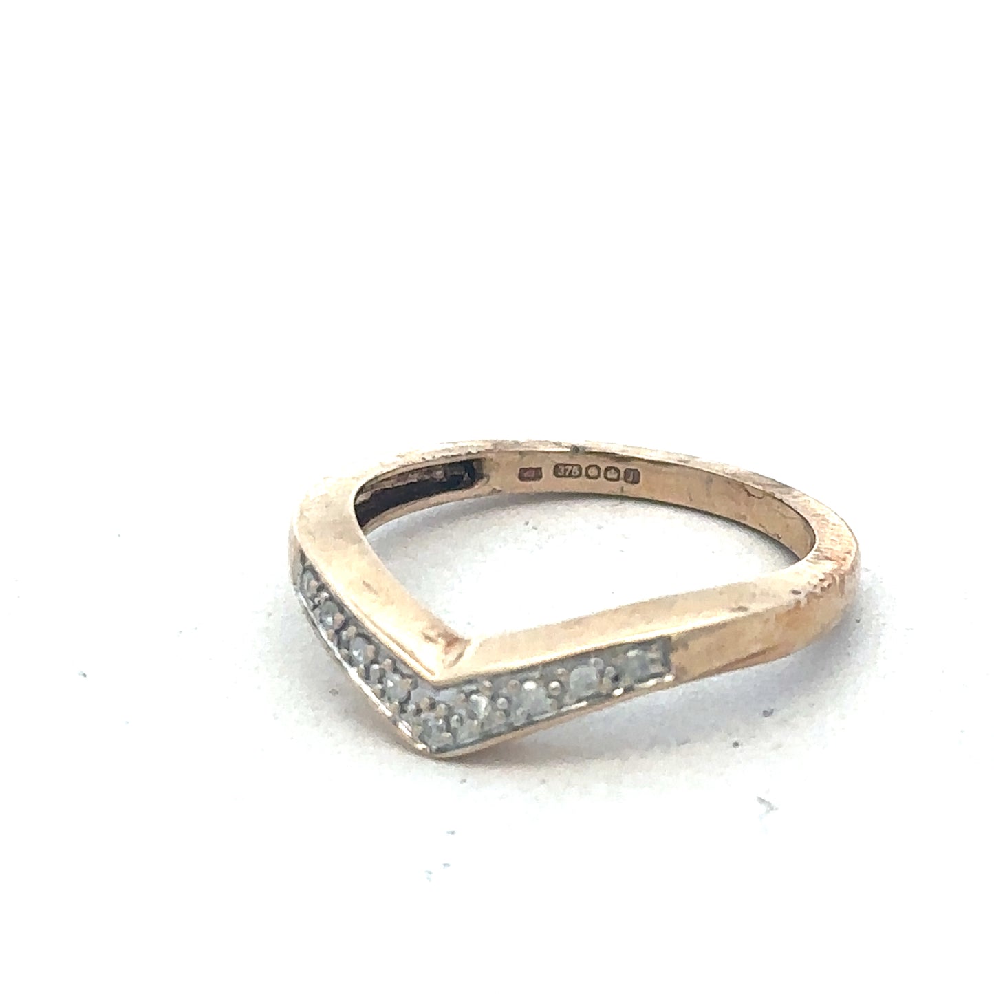9ct yellow gold diamond wishbone ring sh26774b