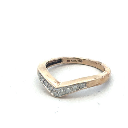 9ct yellow gold diamond wishbone ring sh26774b