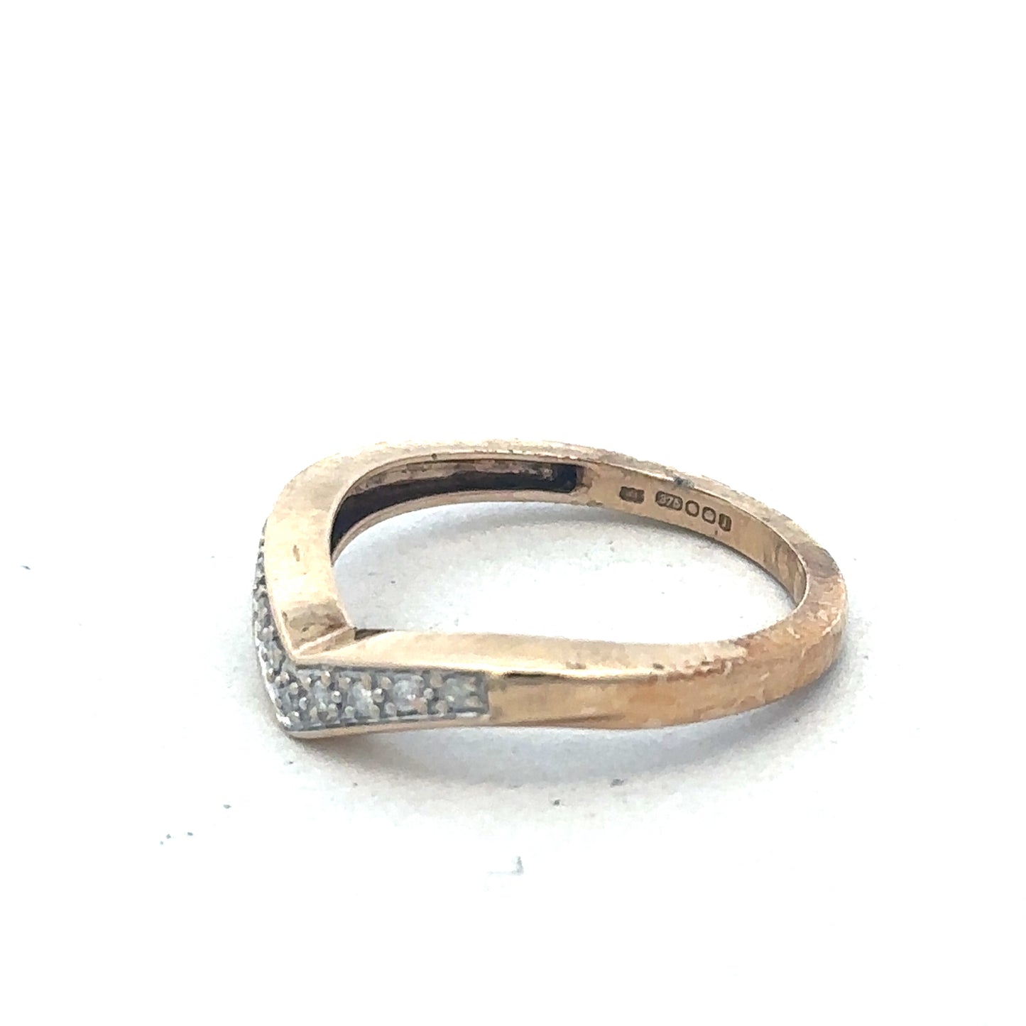 9ct yellow gold diamond wishbone ring sh26774b