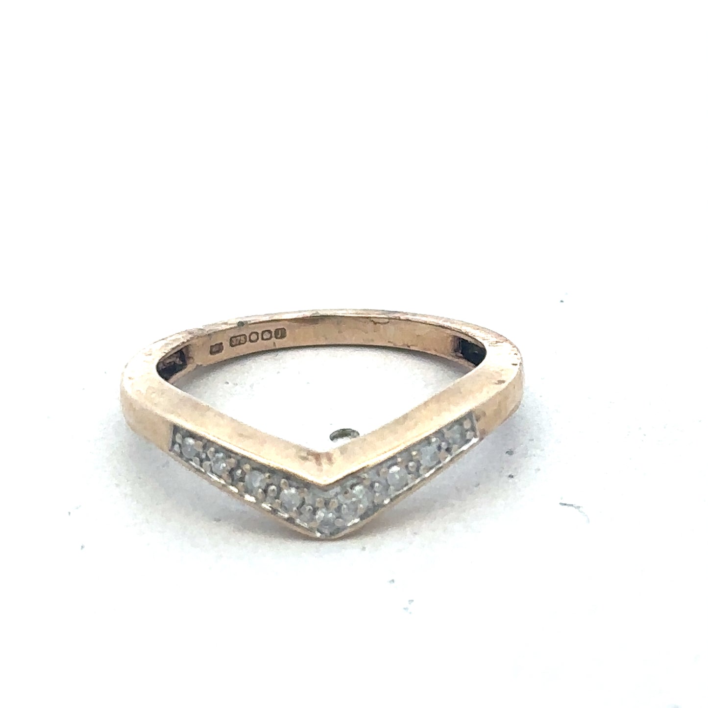 9ct yellow gold diamond wishbone ring sh26774b