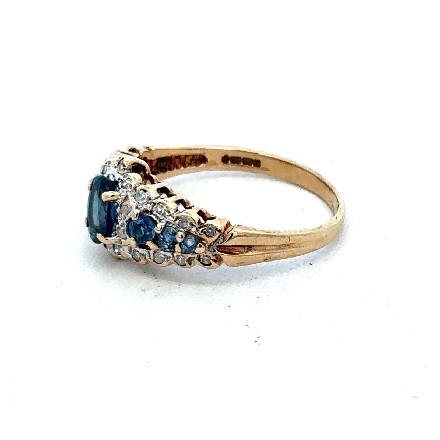 9ct yellow gold diamond ring by Reeves and Sons, featuring a sparkling diamond set in a classic band.