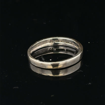 18ct white gold diamond half eternity ring with sparkling diamonds, crafted by Reeves and Sons.