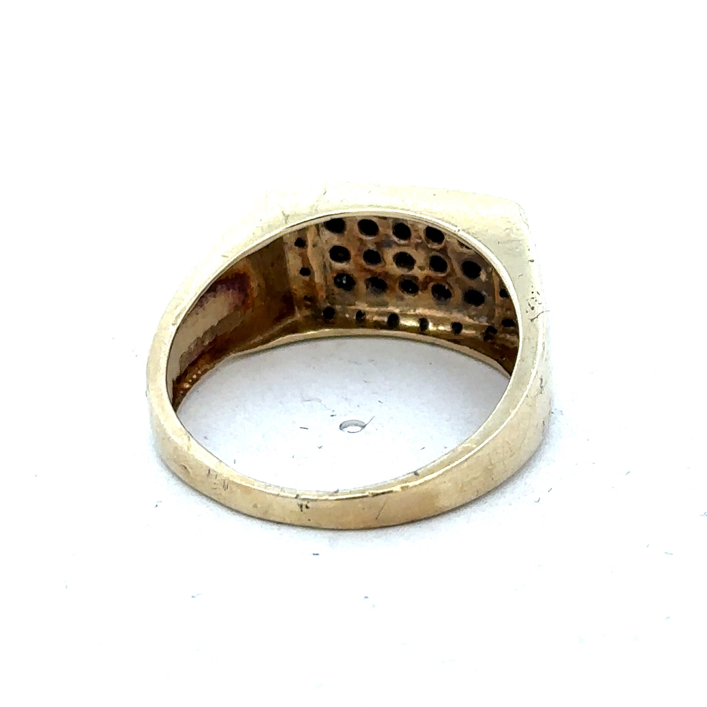 9ct yellow gold diamond ring in size U by Reeves and Sons, featuring a sparkling diamond set in a polished band.